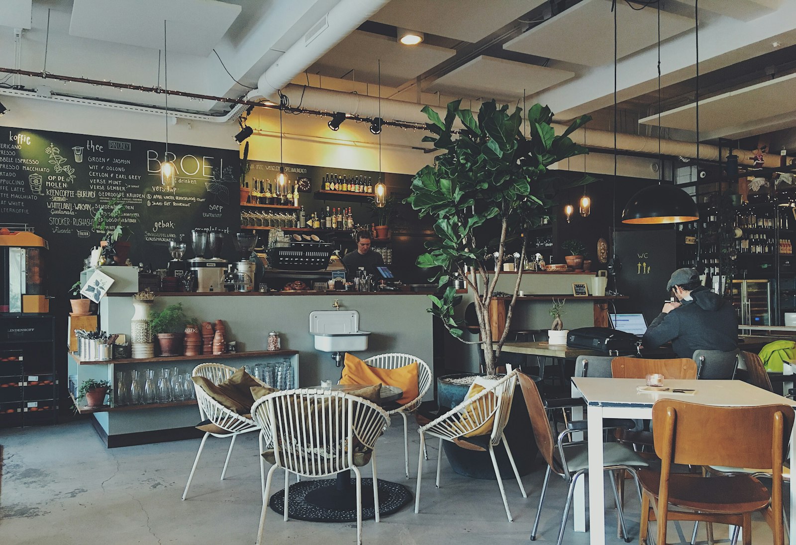 Cafe counter with digital ordering