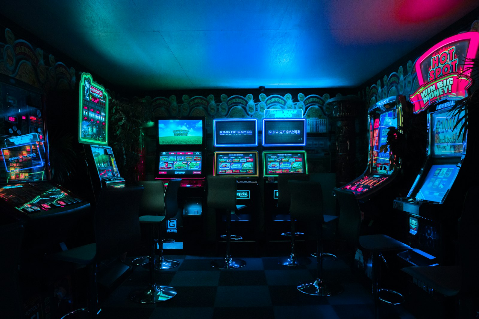 Game controller in neon lighting