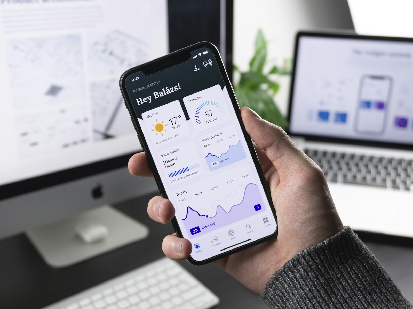 Mobile phone receiving an over-the-air app build