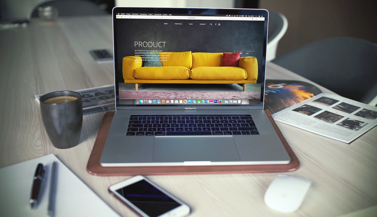 E-commerce product page open on a laptop