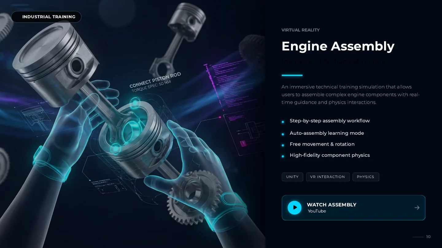VR Engine Assembly Training — VR project by Hash Media