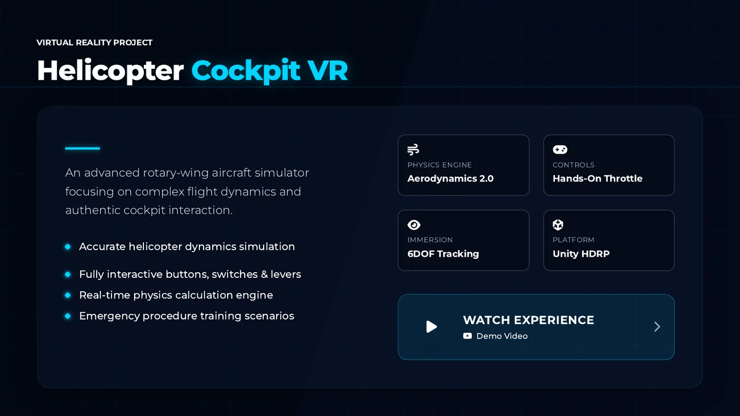 Helicopter Cockpit VR — VR project by Hash Media